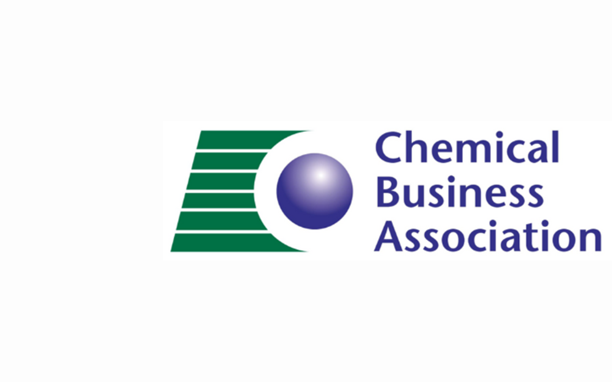 A blue and green logo reading "Chemical Business Association" on a white background
