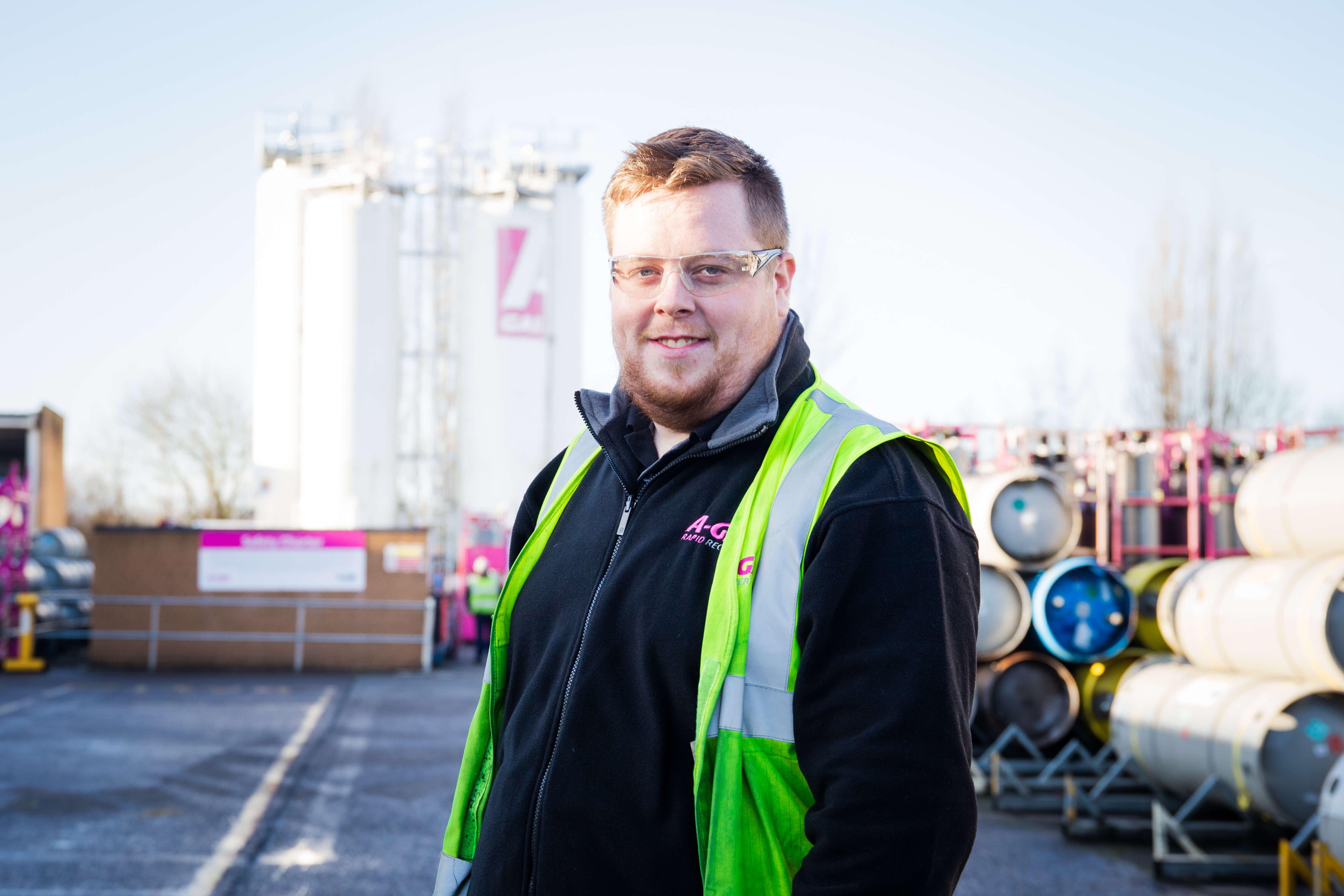 rapid recovery engineer looking at the viewer